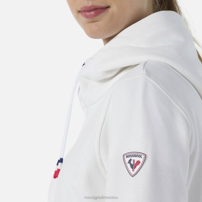 mujer Rossignol sudadera con logo y cierre completo HPXL842 tapas blanco