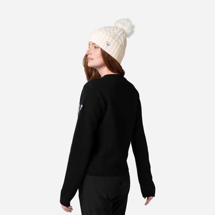 mujer Rossignol top de montaña con cuello redondo HPXL903 tapas negro