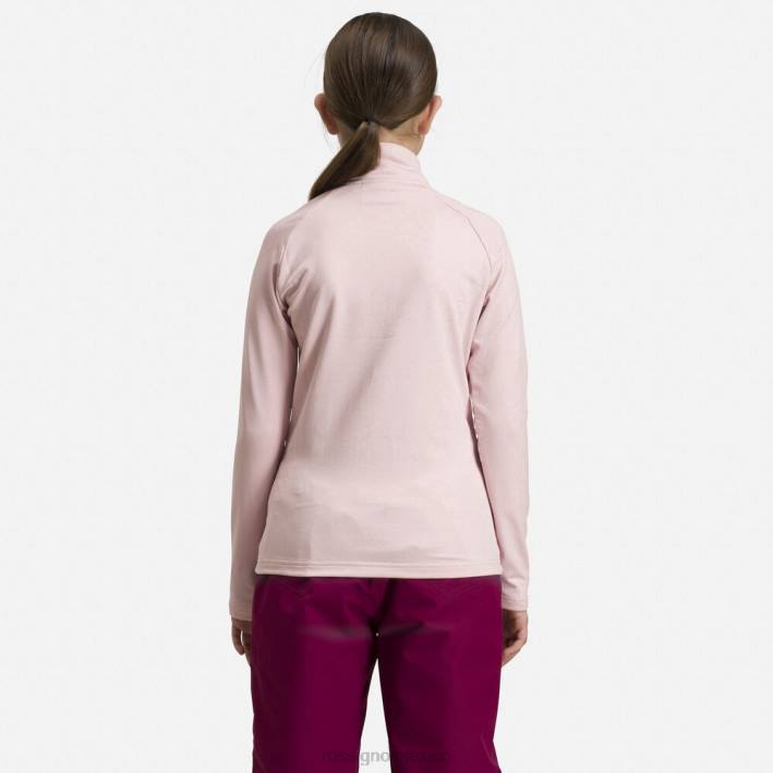 chicas Rossignol capa intermedia de polar elástico con media cremallera HPXL1146 tapas rosa empolvado