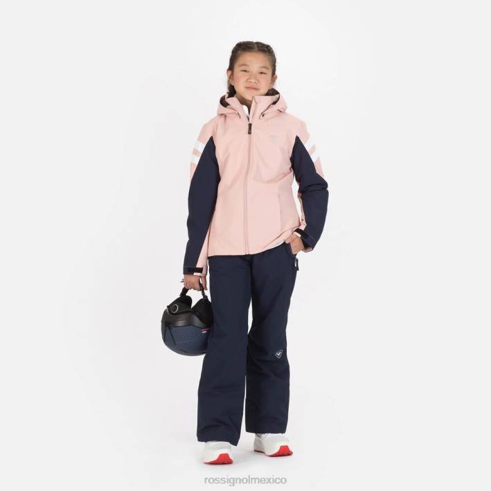 chicas Rossignol chaqueta de esquí HPXL1217 tapas rosa empolvado