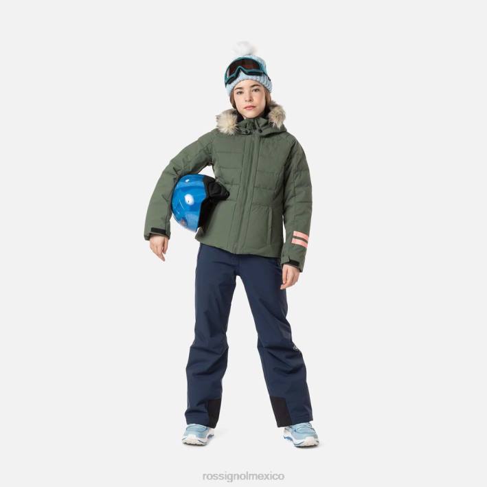 chicas Rossignol chaqueta de esquí de poliéster HPXL1184 tapas verde ébano
