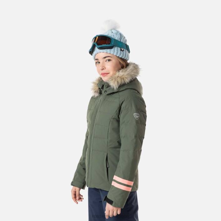 chicas Rossignol chaqueta de esquí de poliéster HPXL1184 tapas verde ébano