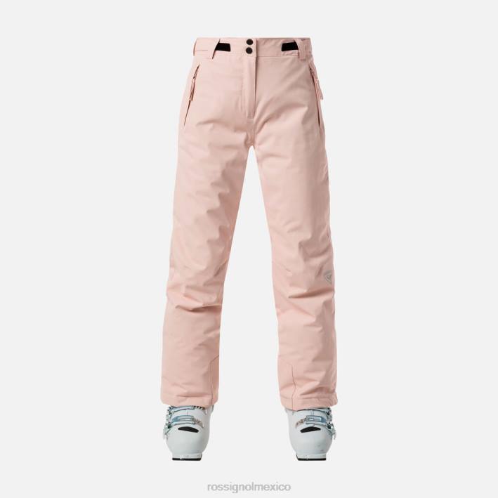 chicas Rossignol pantalones de esquí HPXL1197 fondos rosa empolvado