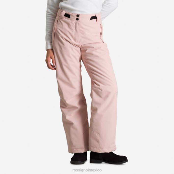 chicas Rossignol pantalones de esquí HPXL1197 fondos rosa empolvado
