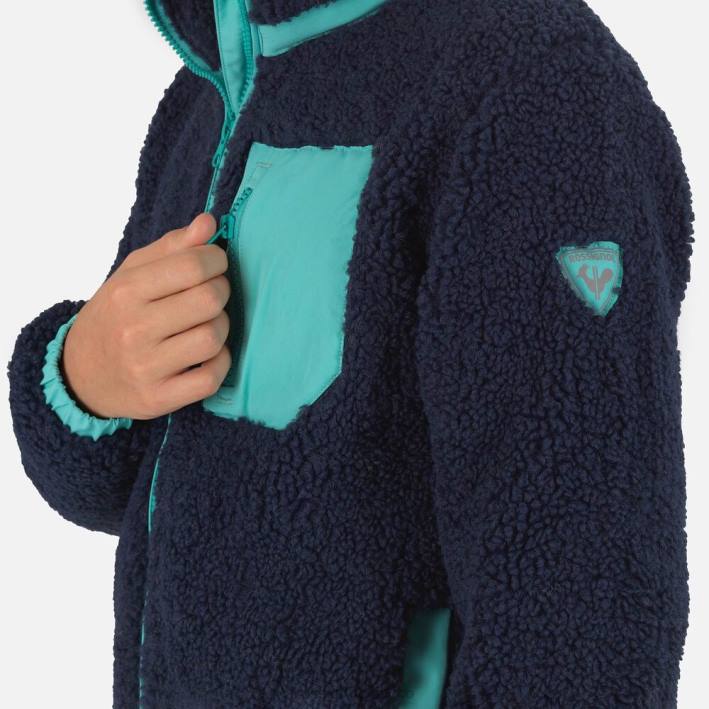 jóvenes Rossignol chaqueta de lana HPXL1147 tapas azul marino oscuro