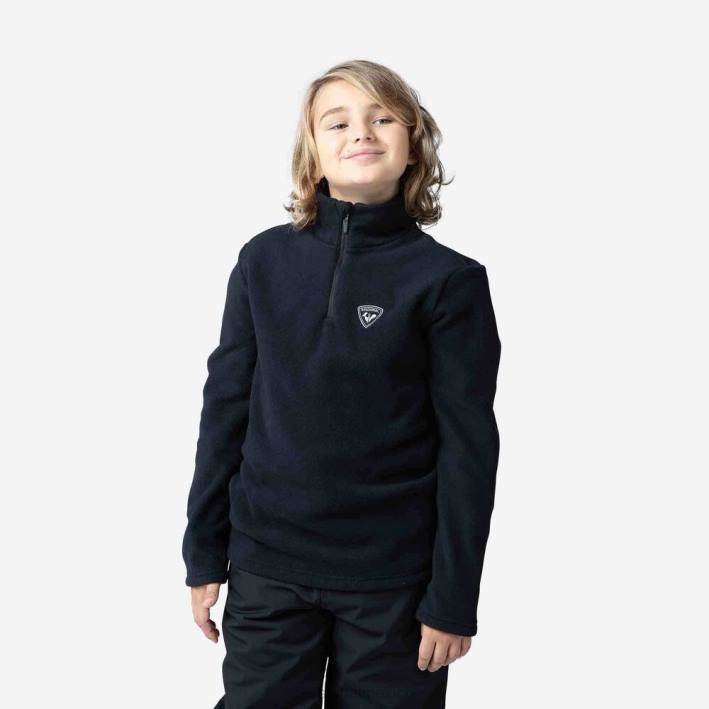 Niños Rossignol top polar con media cremallera HPXL1142 tapas negro