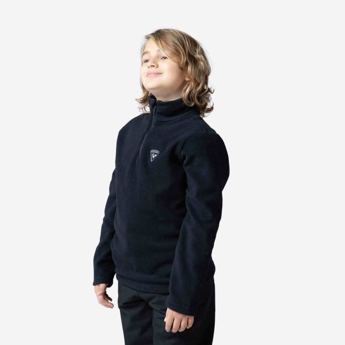 Niños Rossignol top polar con media cremallera HPXL1142 tapas negro