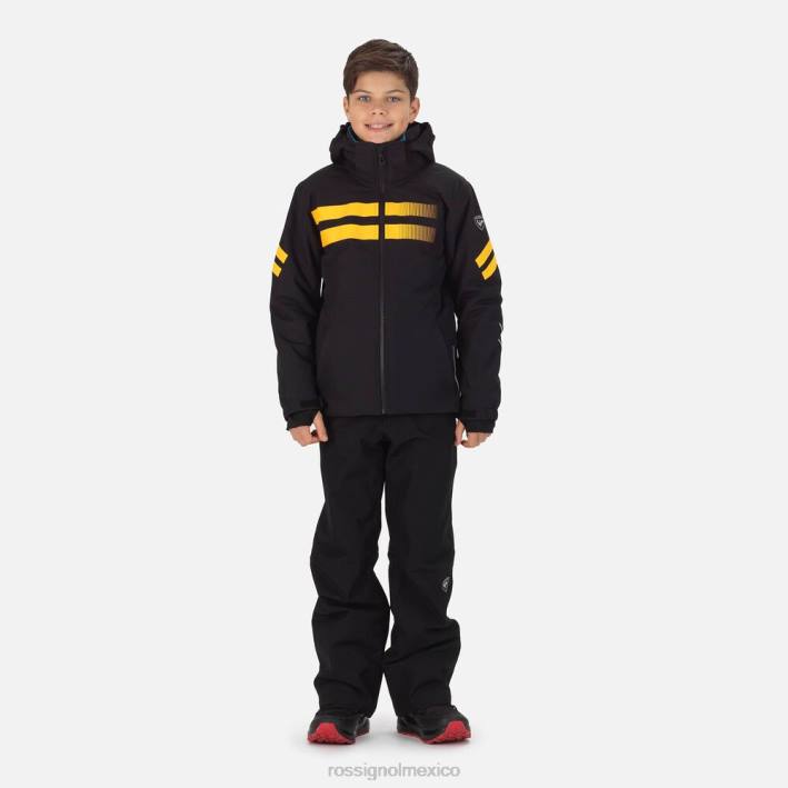 Niños Rossignol chaqueta de esquí curso HPXL1238 tapas negro