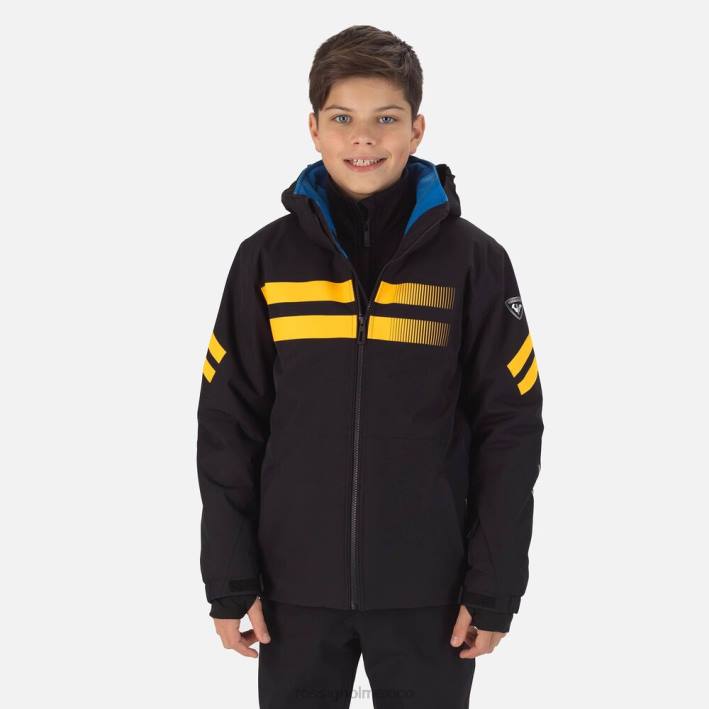 Niños Rossignol chaqueta de esquí curso HPXL1238 tapas negro