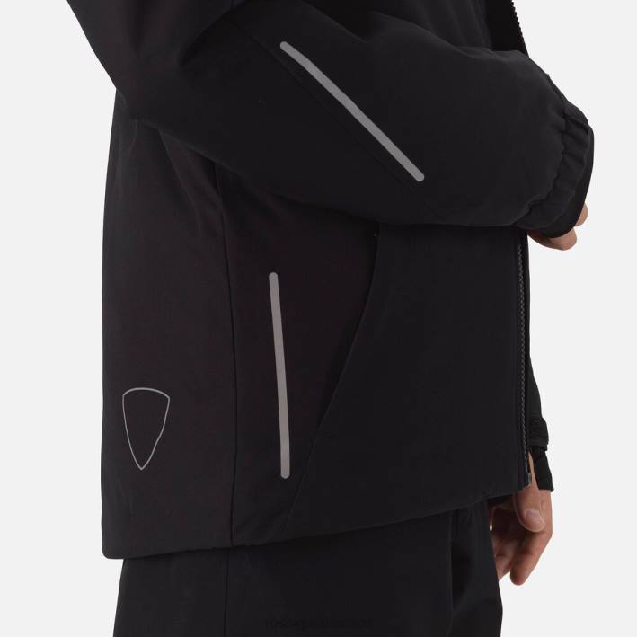Niños Rossignol chaqueta de esquí curso HPXL1238 tapas negro