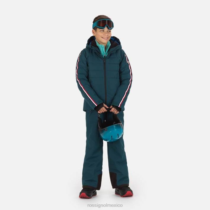 Niños Rossignol chaqueta de esquí hiver polidown HPXL1167 tapas verde azulado