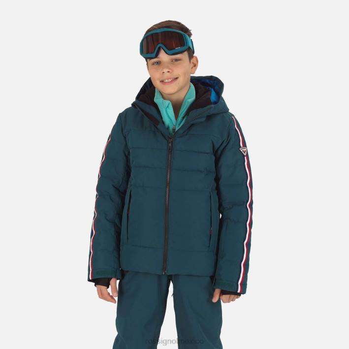 Niños Rossignol chaqueta de esquí hiver polidown HPXL1167 tapas verde azulado