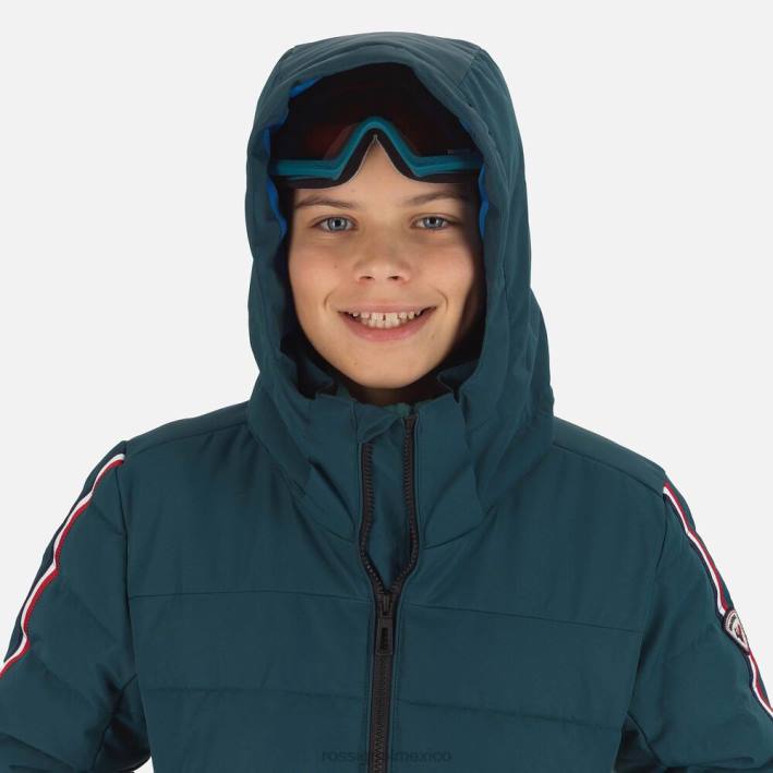 Niños Rossignol chaqueta de esquí hiver polidown HPXL1167 tapas verde azulado