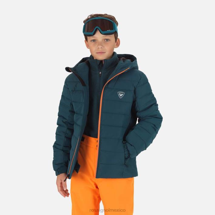 Niños Rossignol chaqueta de esquí rápida HPXL1168 tapas verde azulado