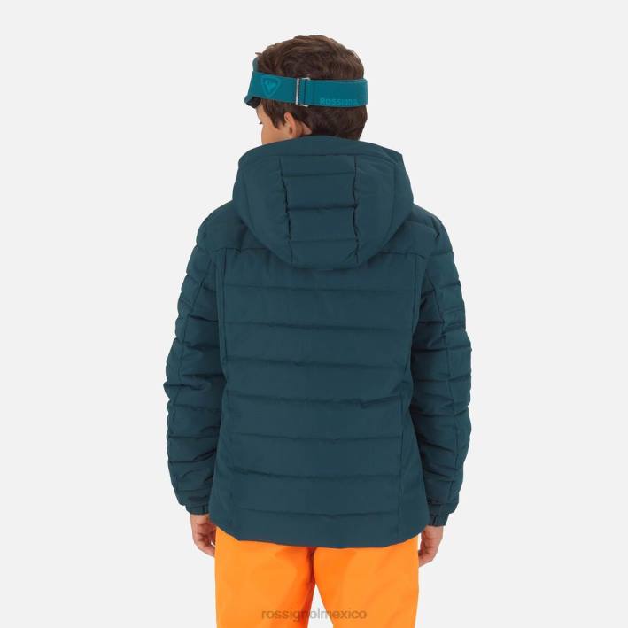 Niños Rossignol chaqueta de esquí rápida HPXL1168 tapas verde azulado