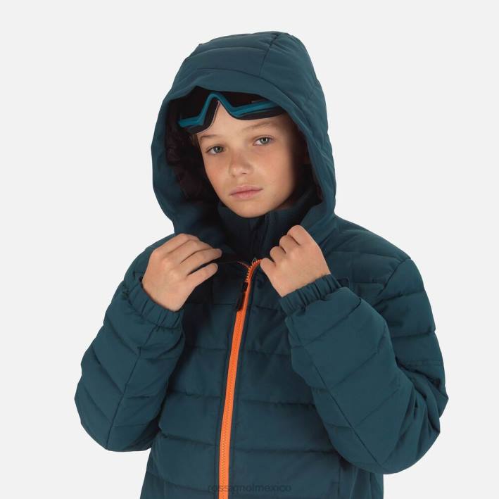 Niños Rossignol chaqueta de esquí rápida HPXL1168 tapas verde azulado
