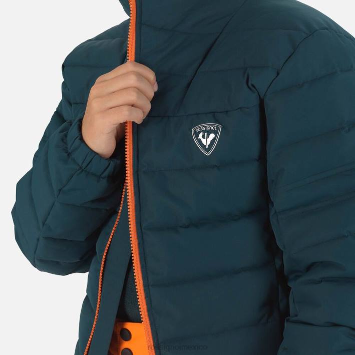 Niños Rossignol chaqueta de esquí rápida HPXL1168 tapas verde azulado