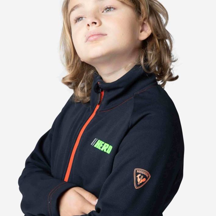 Niños Rossignol chaqueta polar con cierre completo Hero Clim HPXL1141 tapas negro